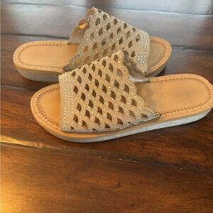 Silver Rouge Slides- Size 9